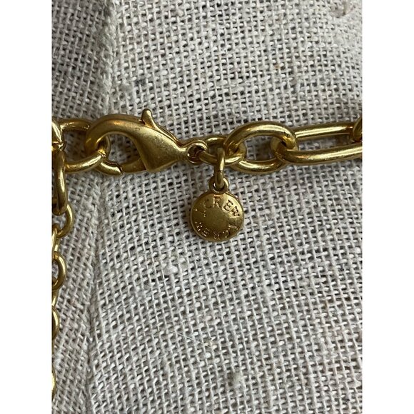 J Crew Tortoise Shell Acrylic Loops Gold Tone Chain Chunky Fashion Necklace - Picture 5 of 6